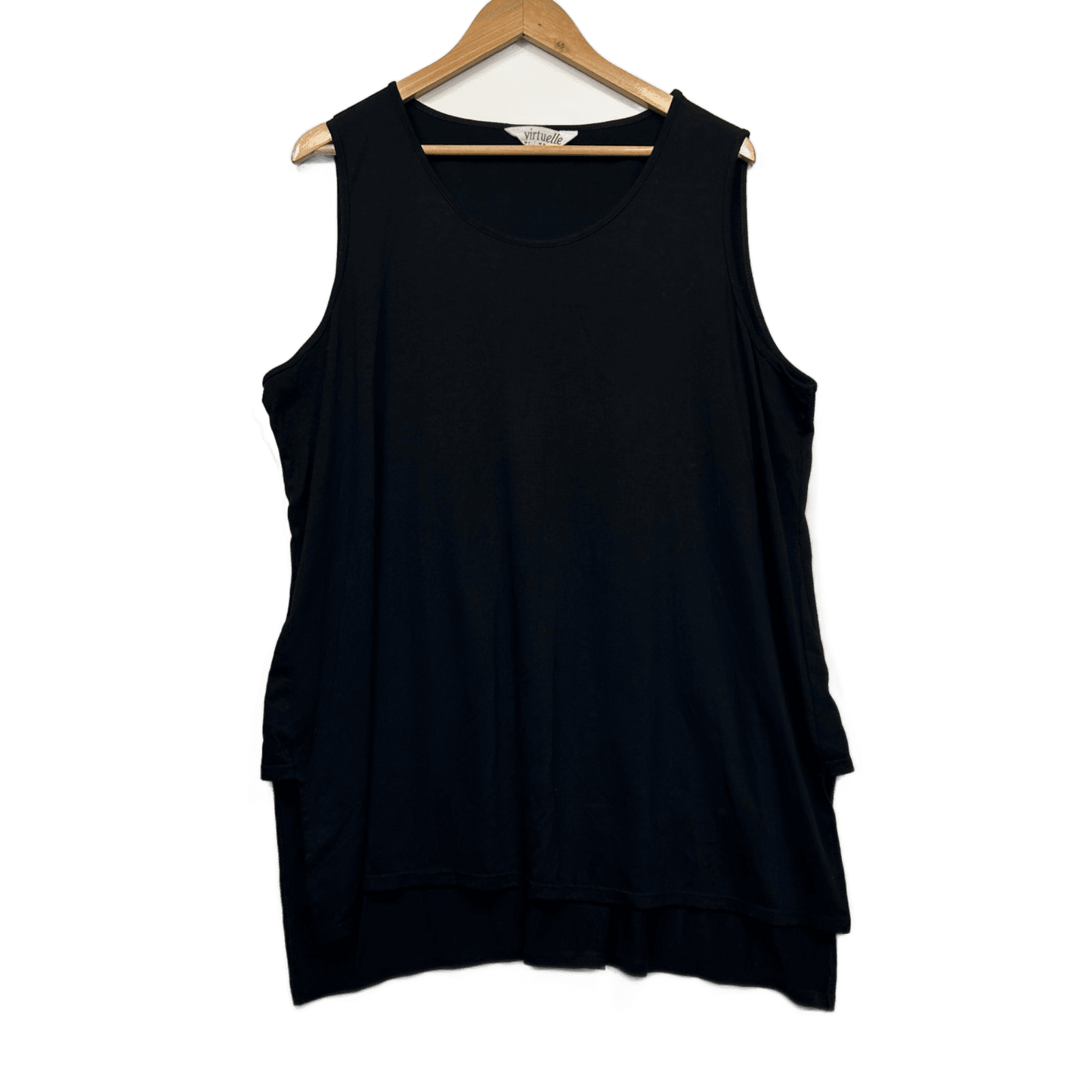Virtuelle Layered Top Size 18 Plus Black Sleeveless