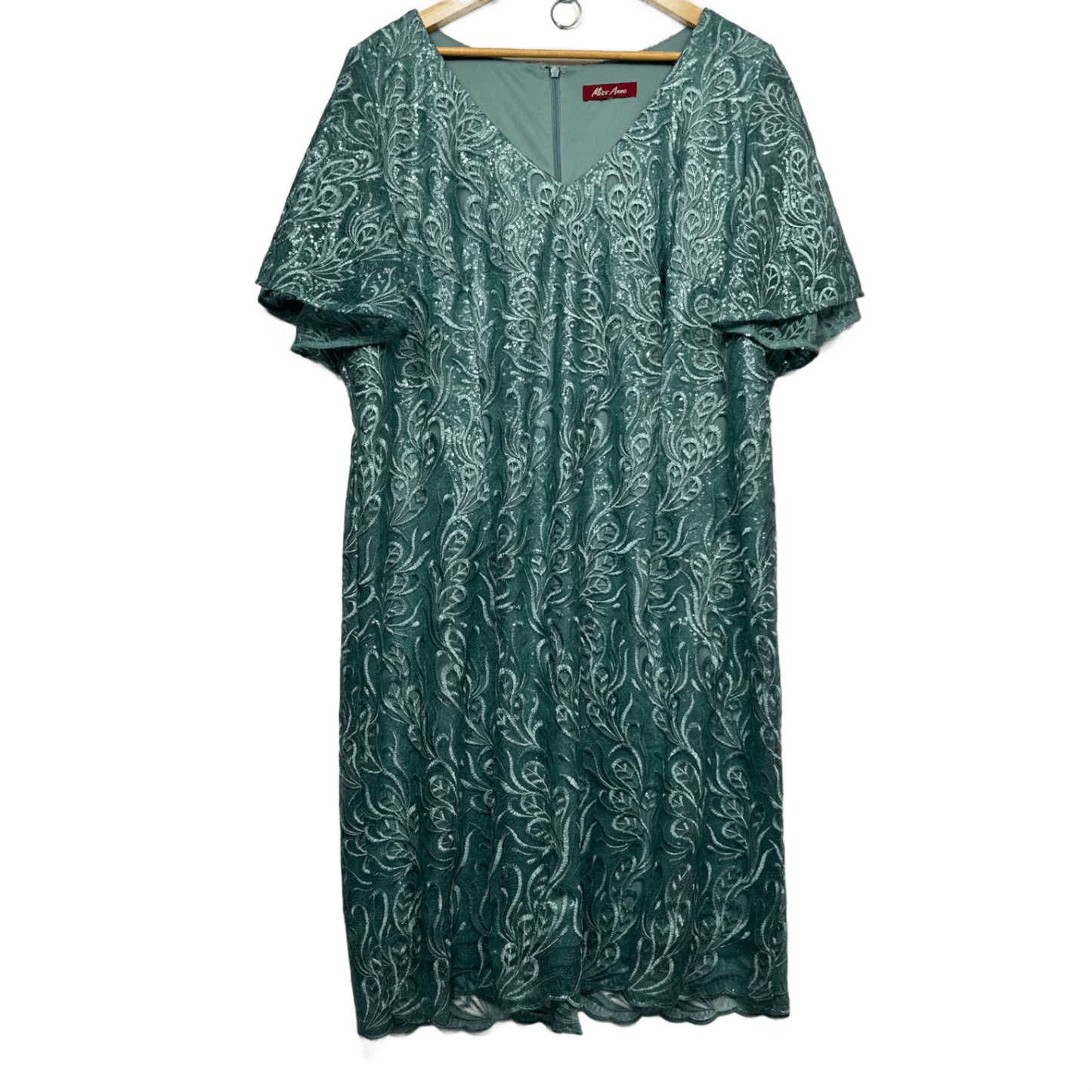 Miss Anne Formal Cocktail Dress Size 18 Sequin Embroidered Mother of the Bride