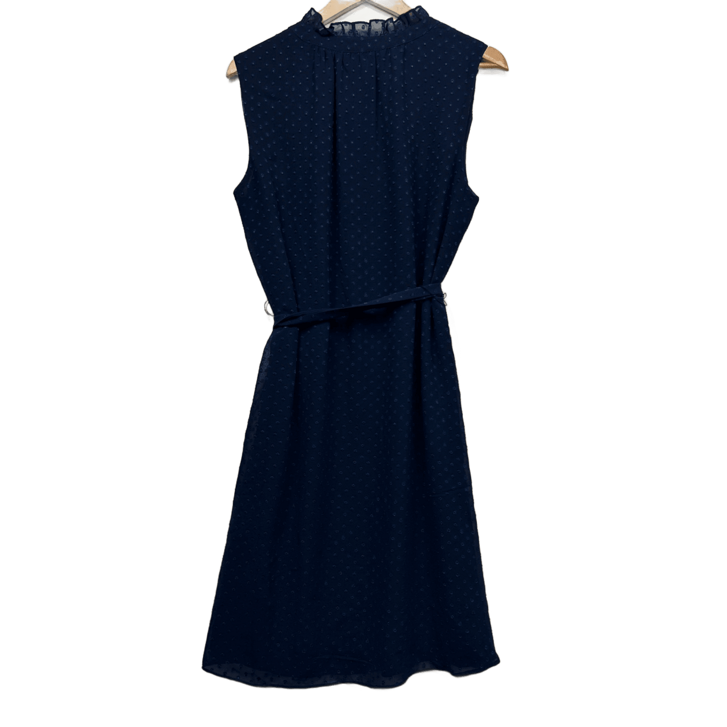 Katies Midi Sleeveless Dress Size 14 Belted Ruffle Neck