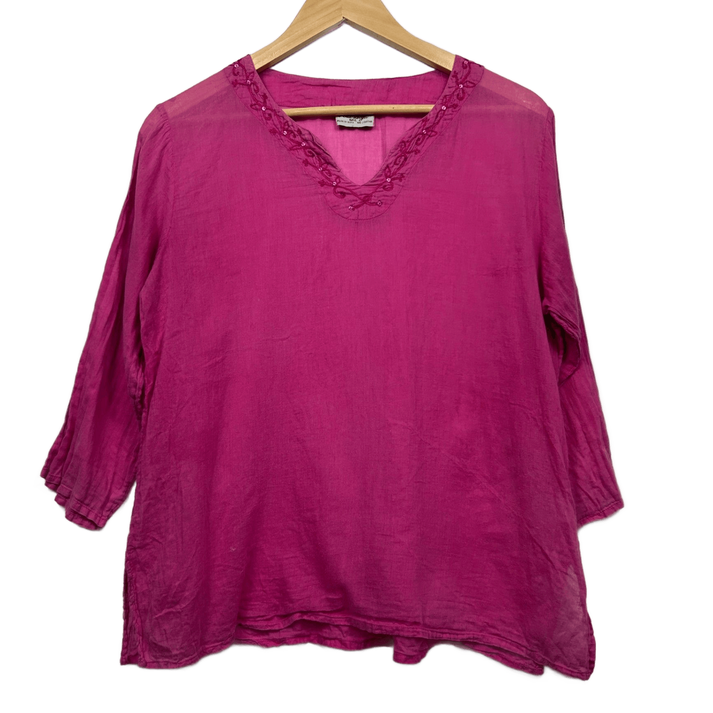Tree of Life Pink Boho Top Size 16 18 Long Sleeve Rayon Lightweight