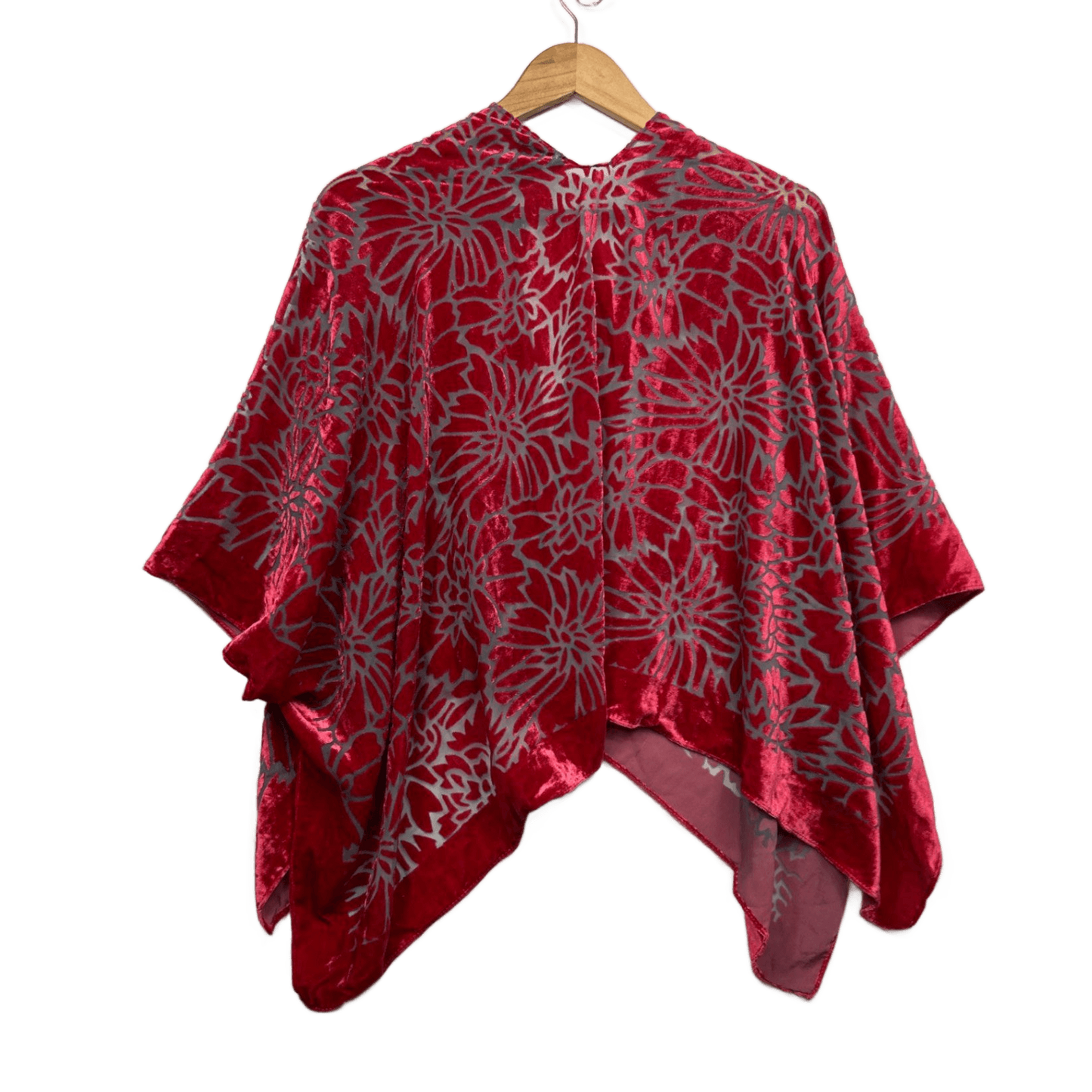 Taking Shape Velvet Open Front Boho Kimono Top Jacket Cape One Size Plus