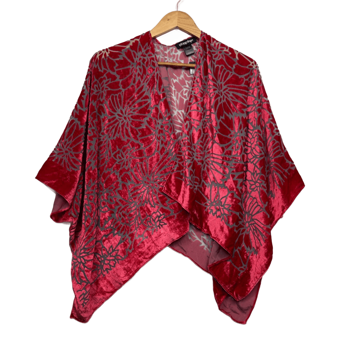 Taking Shape Velvet Open Front Boho Kimono Top Jacket Cape One Size Plus