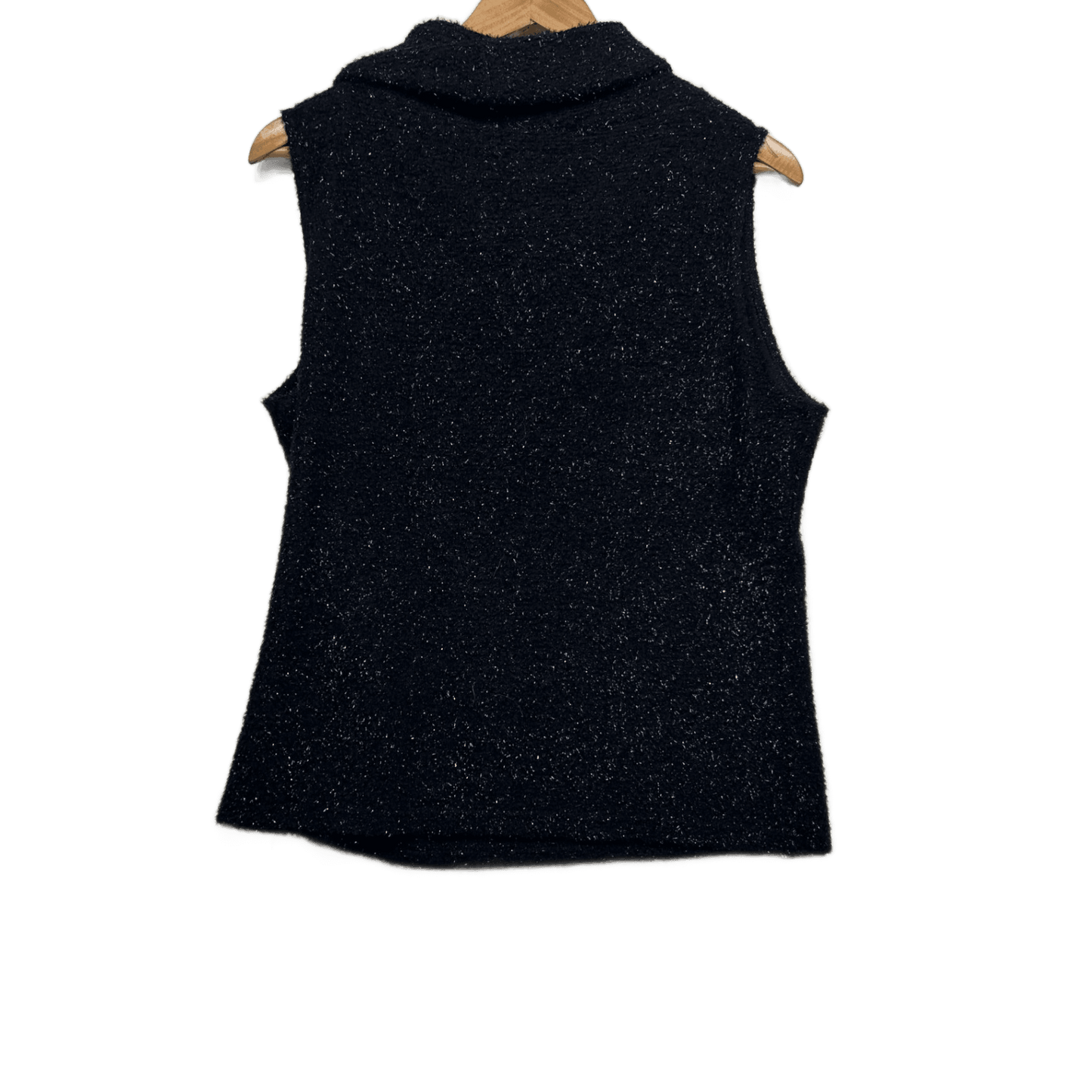 Vintage Sussan Top Size 14 - 16 XL Black Cowl Neck Sleeveless Metallic Y2K 90s Made in Australia