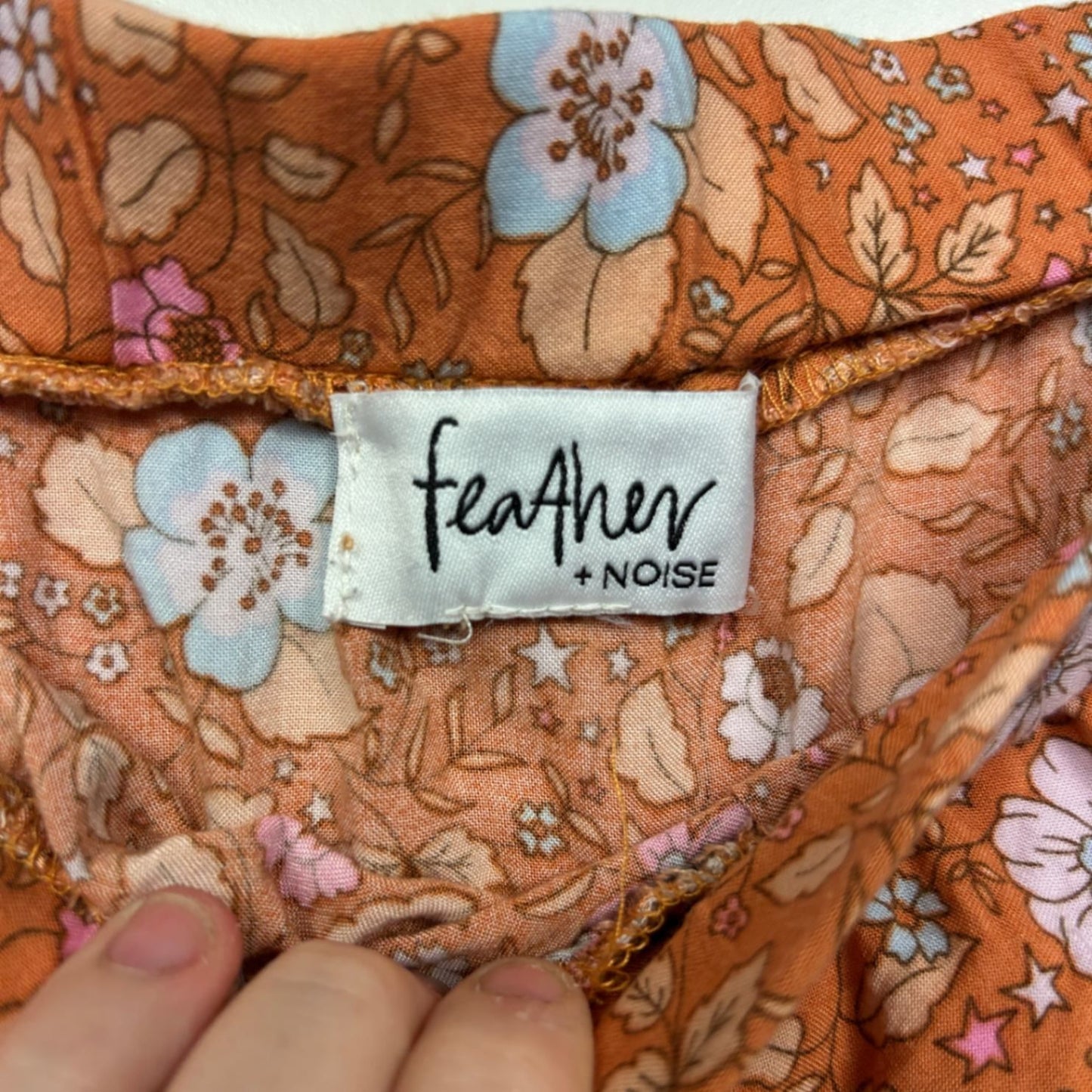 Feather + Noise Boho Maxi Skirt Size 14 Floral Multicoloured Hi Low Hem Flowy