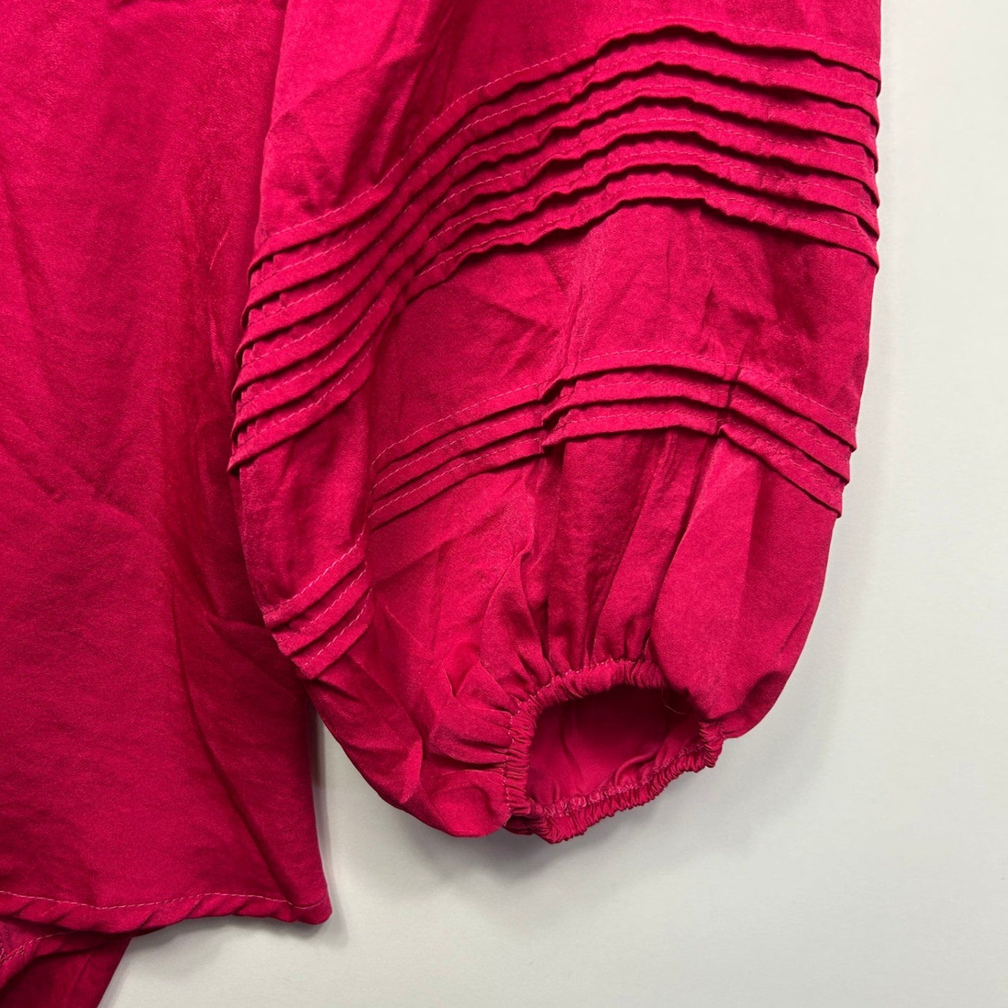 Beme Pink Top Size 24 Billow Long Sleeve Ruffle Neck