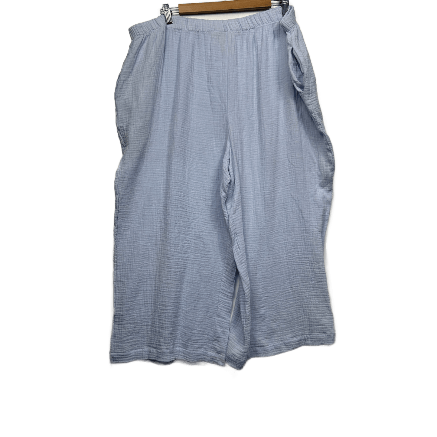 Millers Cropped Pants Elastic Waist Wide Leg Blue Size 22