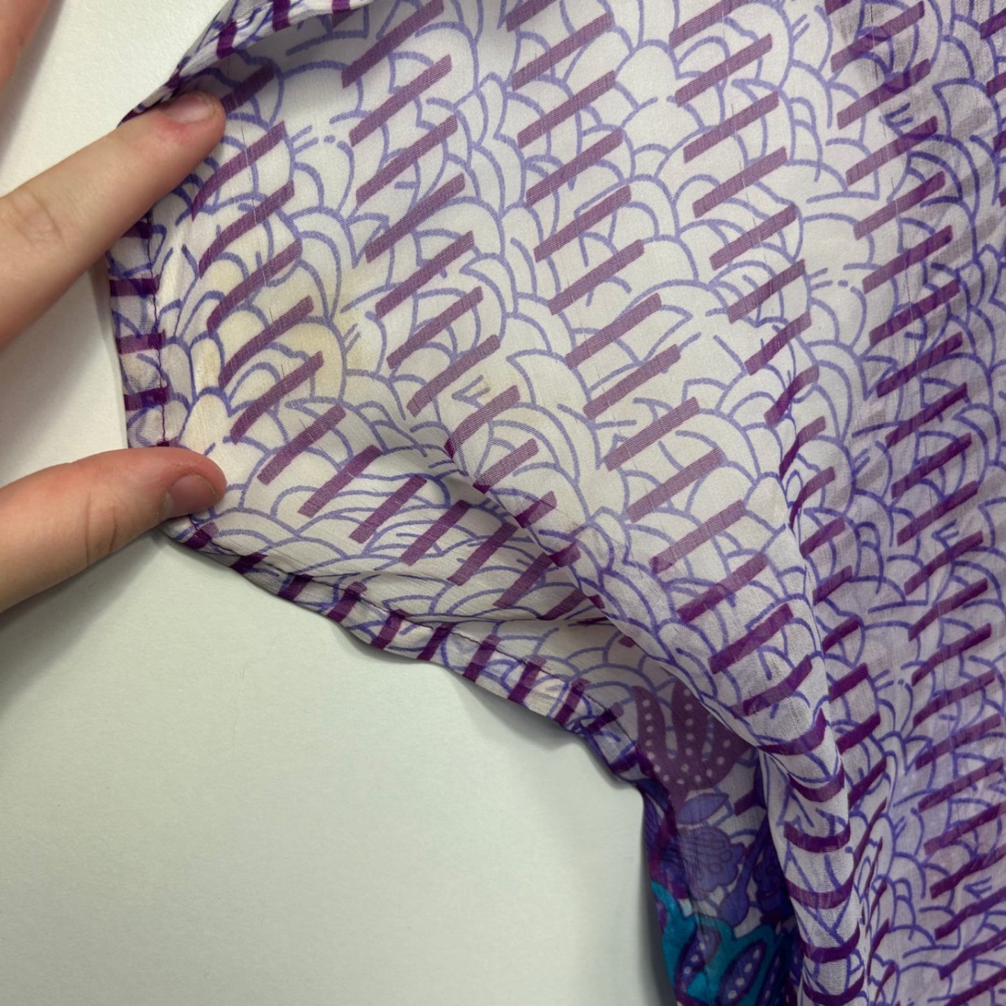 Tree of Life Purple Boho Kaftan Top Blouse One Size 14 16 Swim Cover Up *Fault