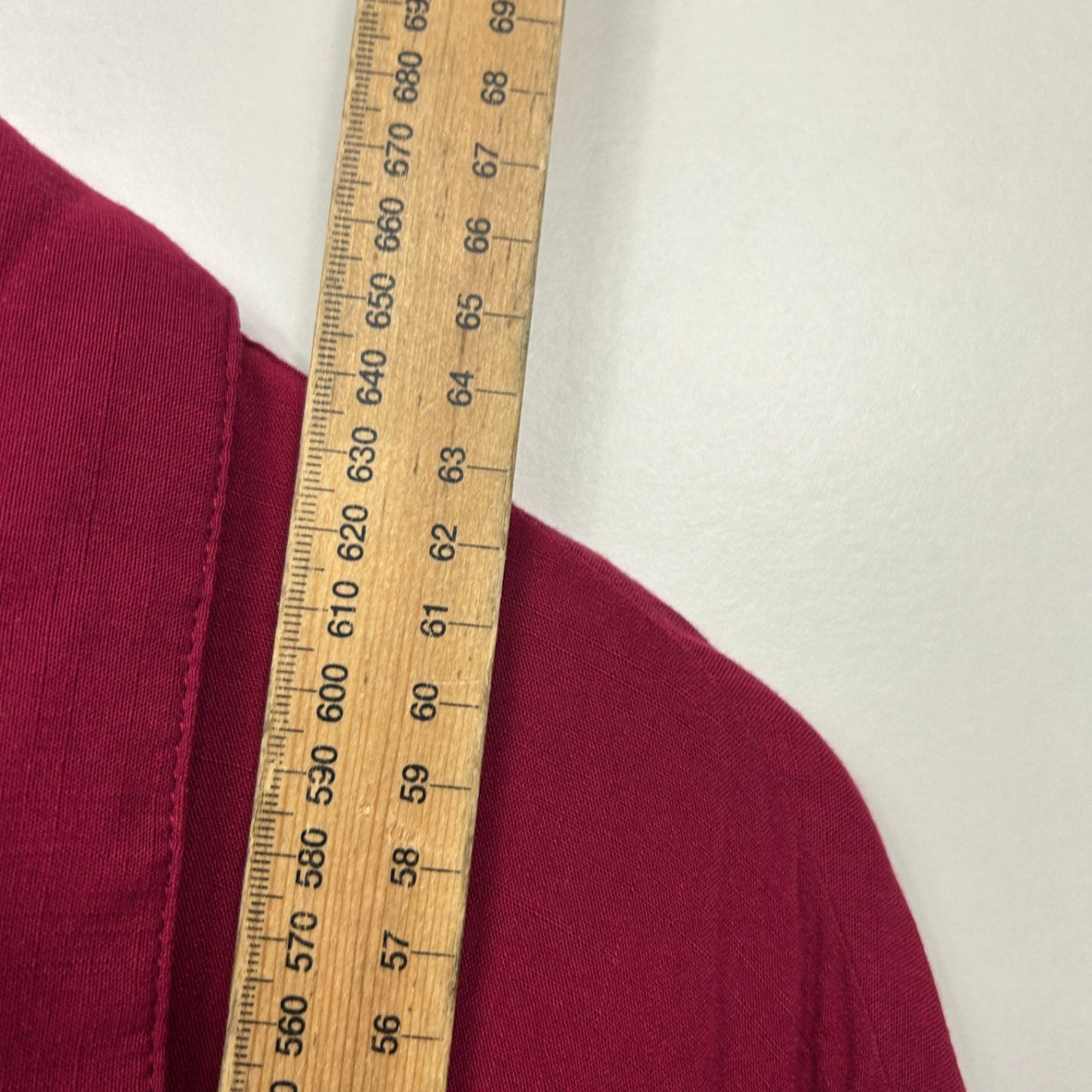 City Chic Red Viscose Long Sleeve Button Up Collared Top Blouse Size 16