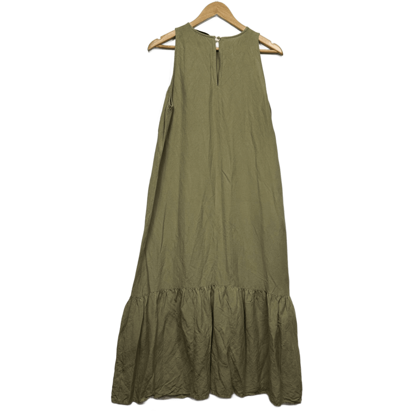 Preview Green Linen Blend Sleeveless Maxi Dress Size 14