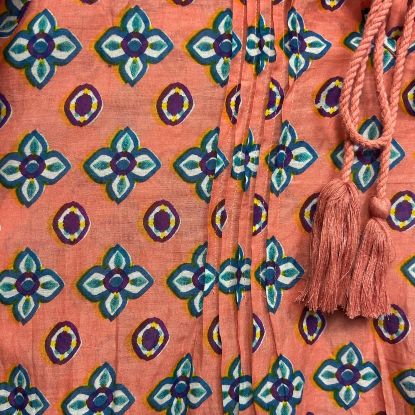 One Summer Boho Dress Size 18 Multicoloured Short Sleeve 100% Cotton