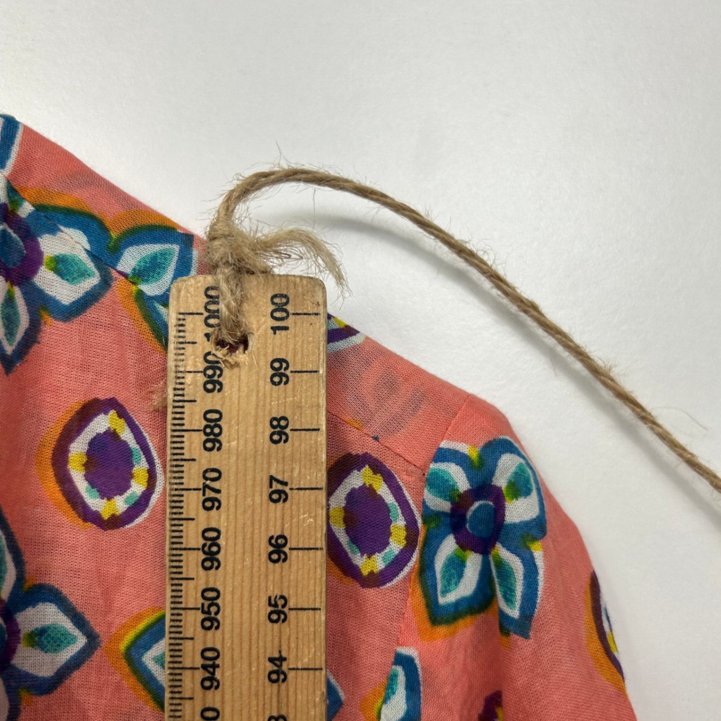 One Summer Boho Dress Size 18 Multicoloured Short Sleeve 100% Cotton
