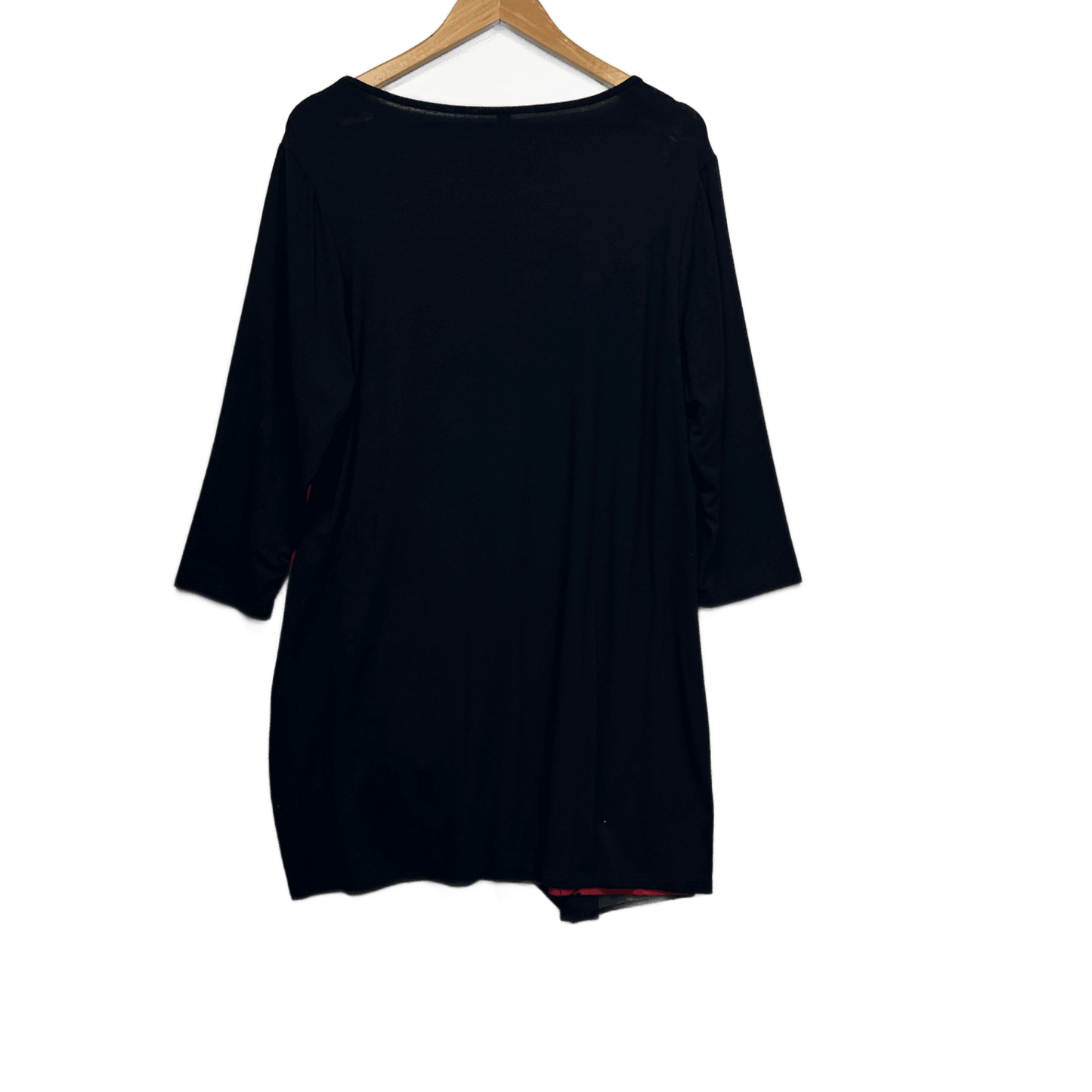 Taking Shape Top Size 16 Small Plus Long Sleeve Black Red