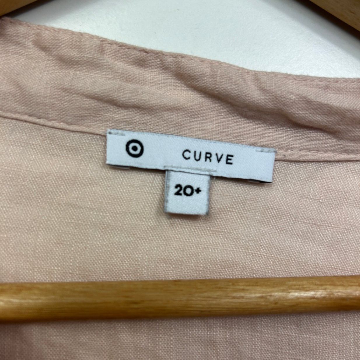 Target Pink Linen Long Sleeve Smock Top Size 20