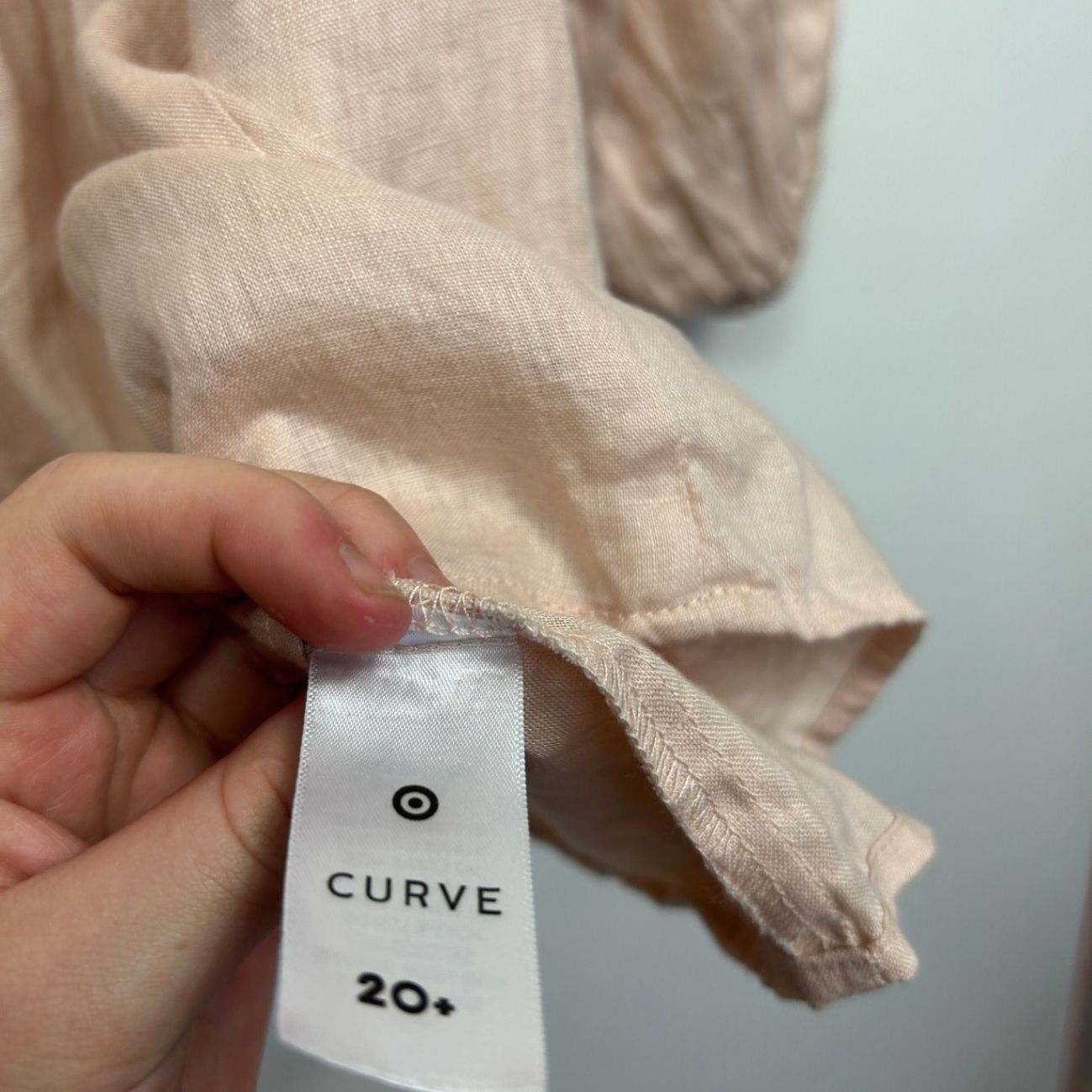Target Pink Linen Long Sleeve Smock Top Size 20
