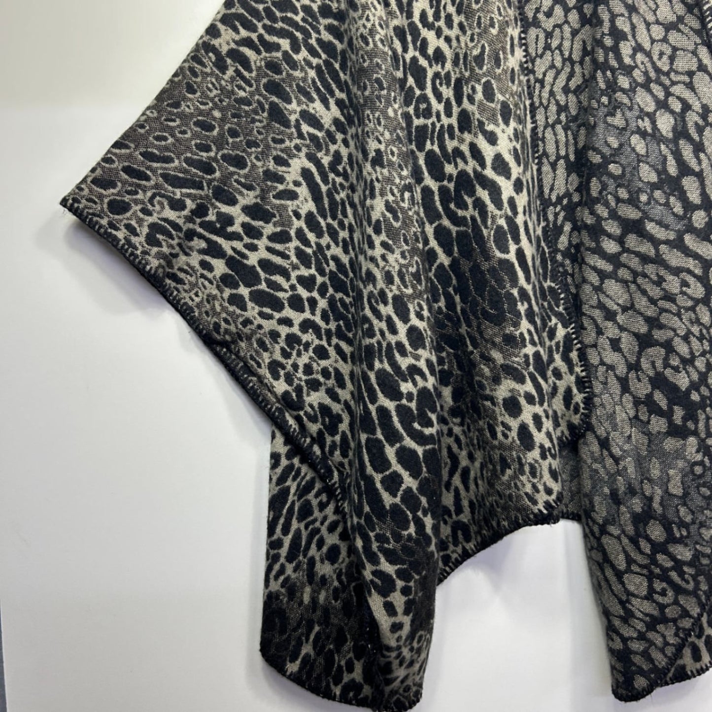 Boho Poncho Cape Oversized Open Front Longline Soft Knit One Size Plus 18 - 26