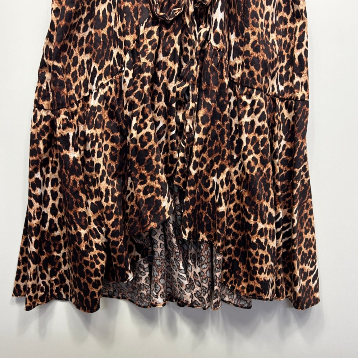 City Chic Wrap Dress Size 20 Large Plus Sleeveless Brown Animal Print