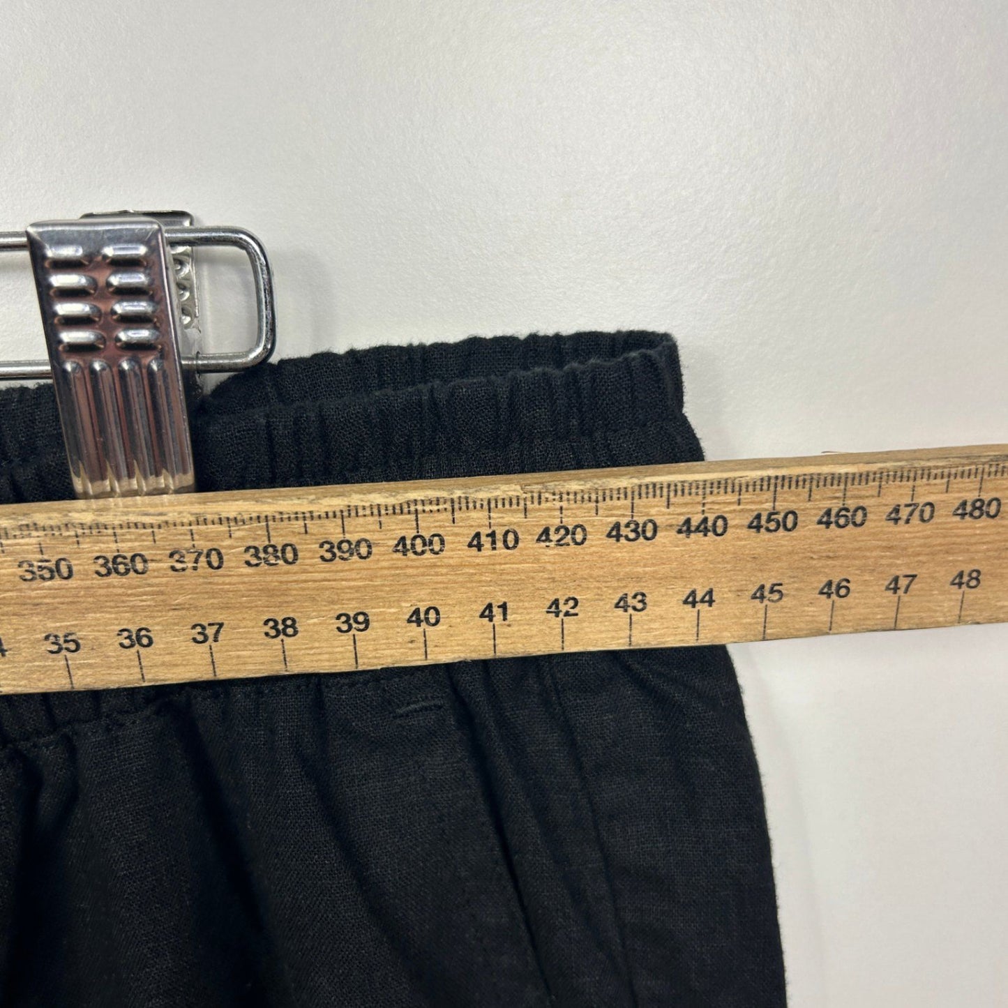 New Suzanne Grae Relaxed Fit Linen Blend Black Pants Size 14 Pockets