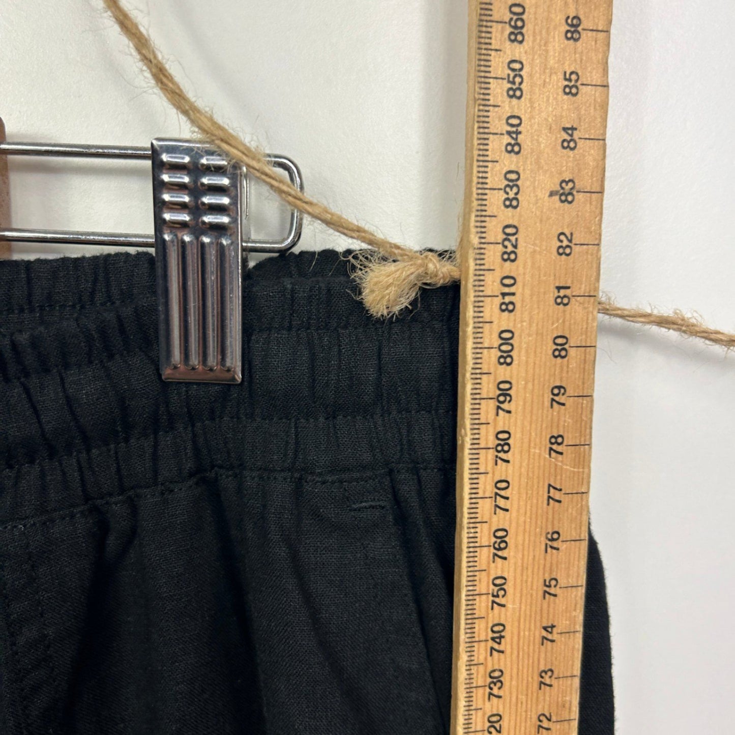 New Suzanne Grae Relaxed Fit Linen Blend Black Pants Size 14 Pockets