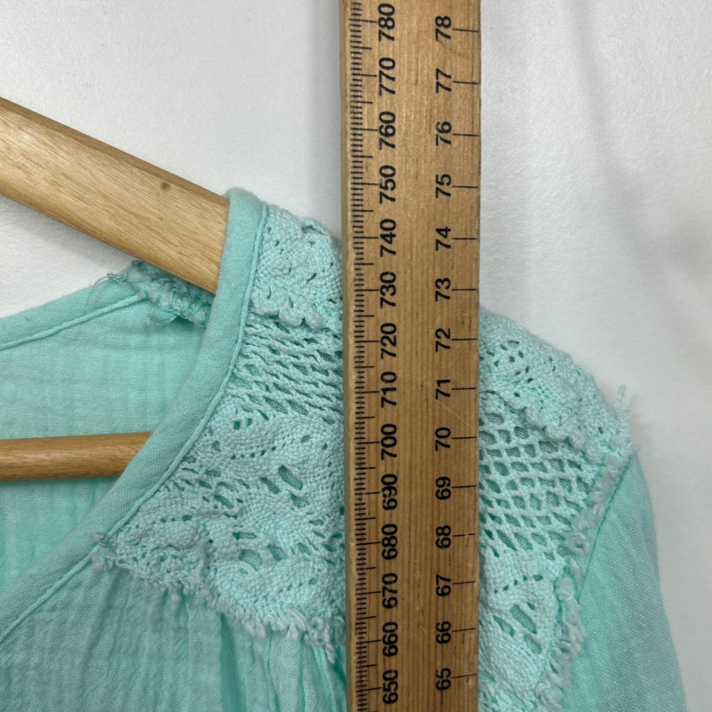 Target Aqua Blue Viscose Long Sleeve Boho Blouse Size 20 Lightweight