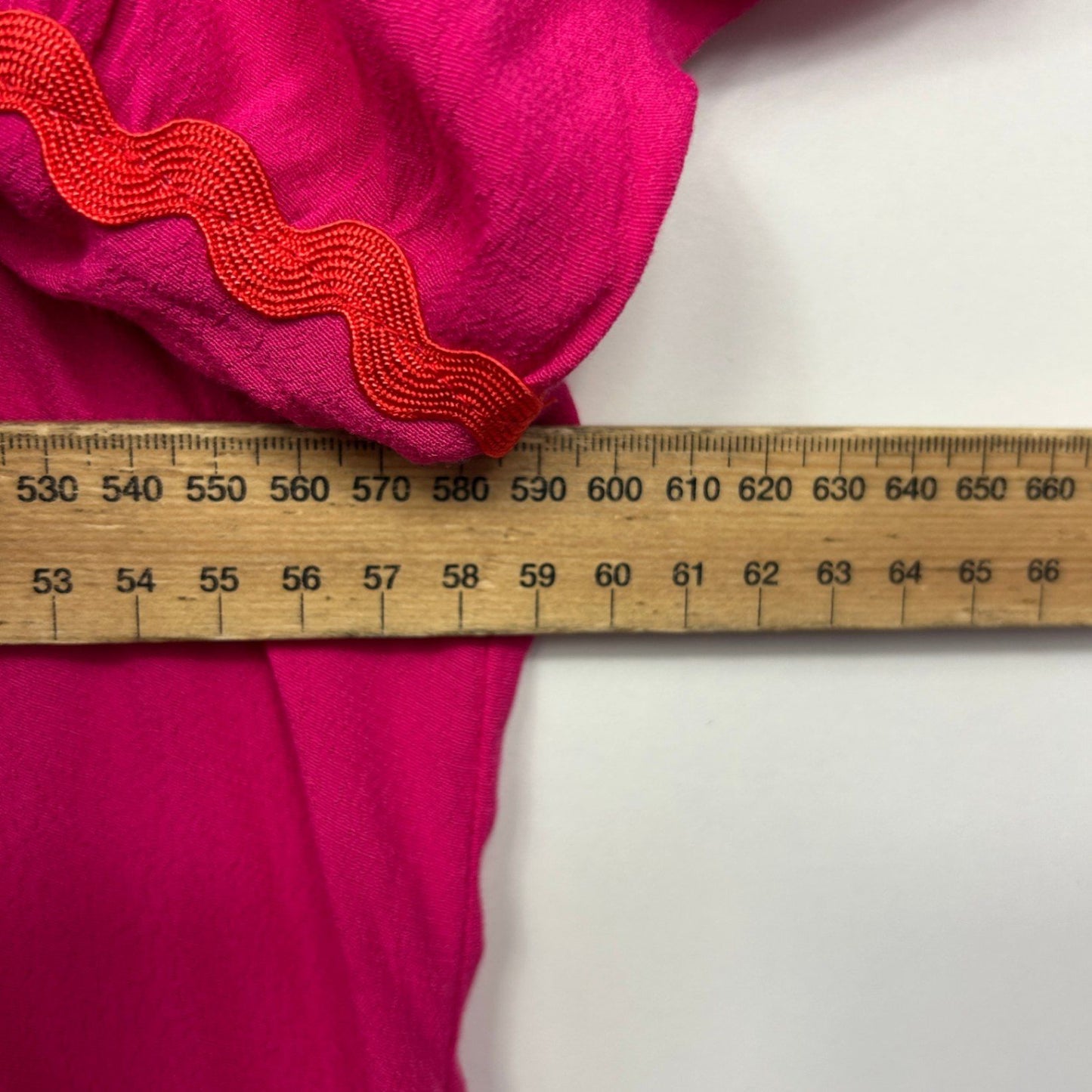Virtuelle Pink Viscose Short Sleeve Collared Tiered Tunic Top Size 16