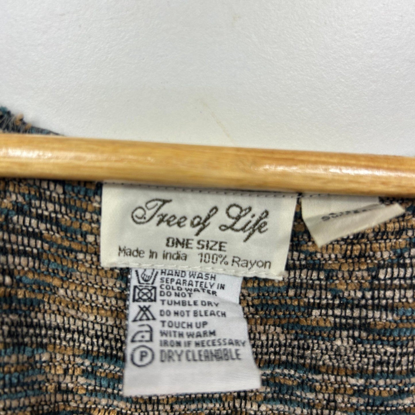 Tree of Life Poncho One Size (Fit up to 22+) Textured Rayon Short Sleeve Boho