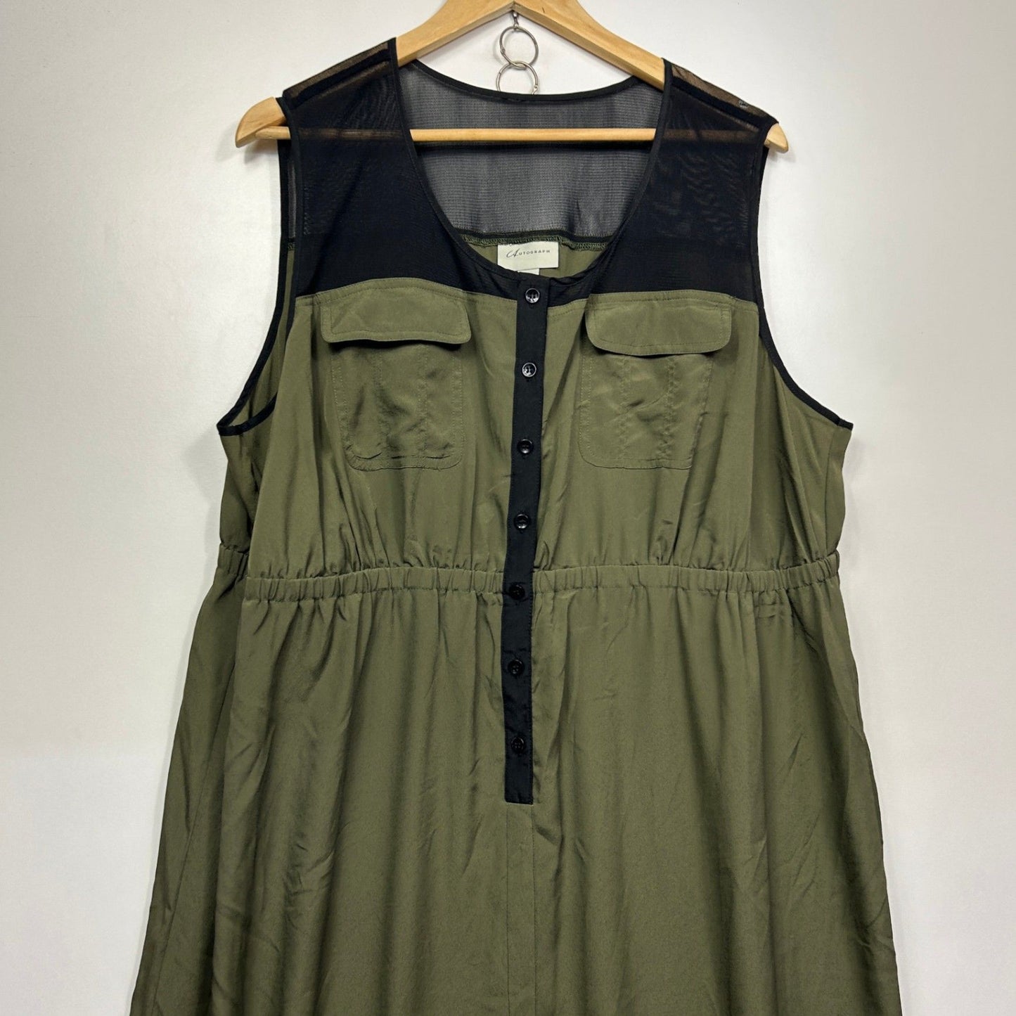 Autograph Olive Black Sleeveless Maxi Dress Size 22 Plus