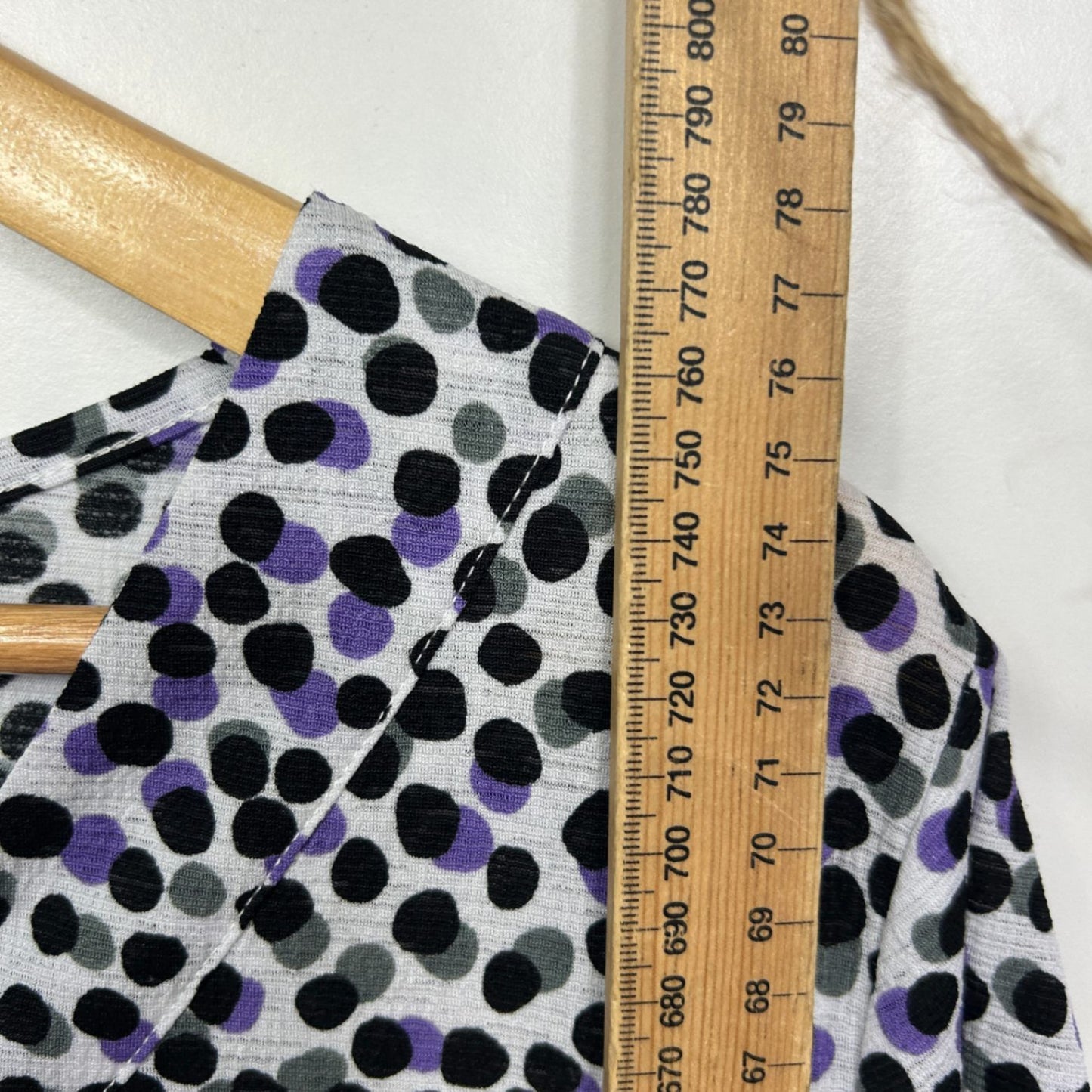 Taking Shape Tunic Top Short Sleeve Size 16 Small Plus Pleated Dots