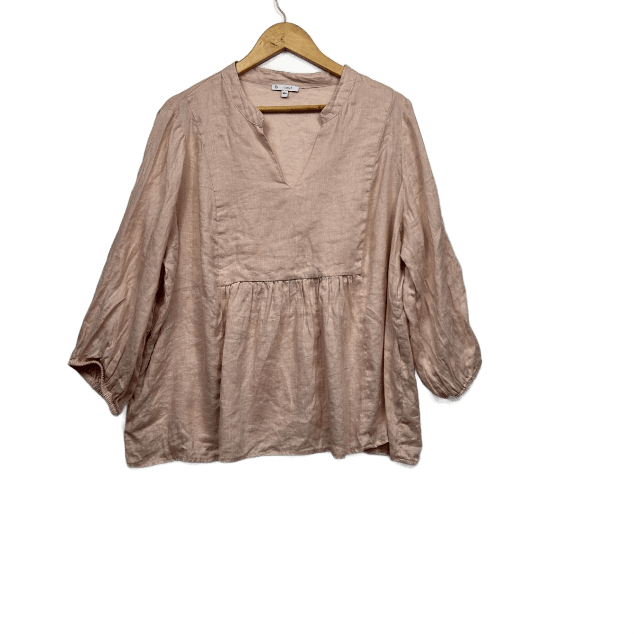 Target Pink Linen Long Sleeve Smock Top Size 20