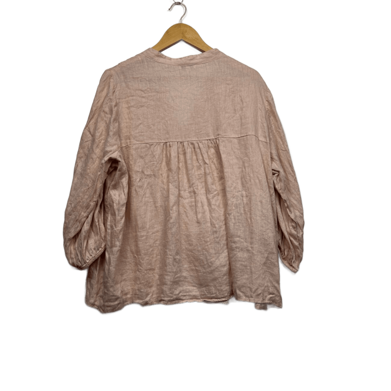 Target Pink Linen Long Sleeve Smock Top Size 20
