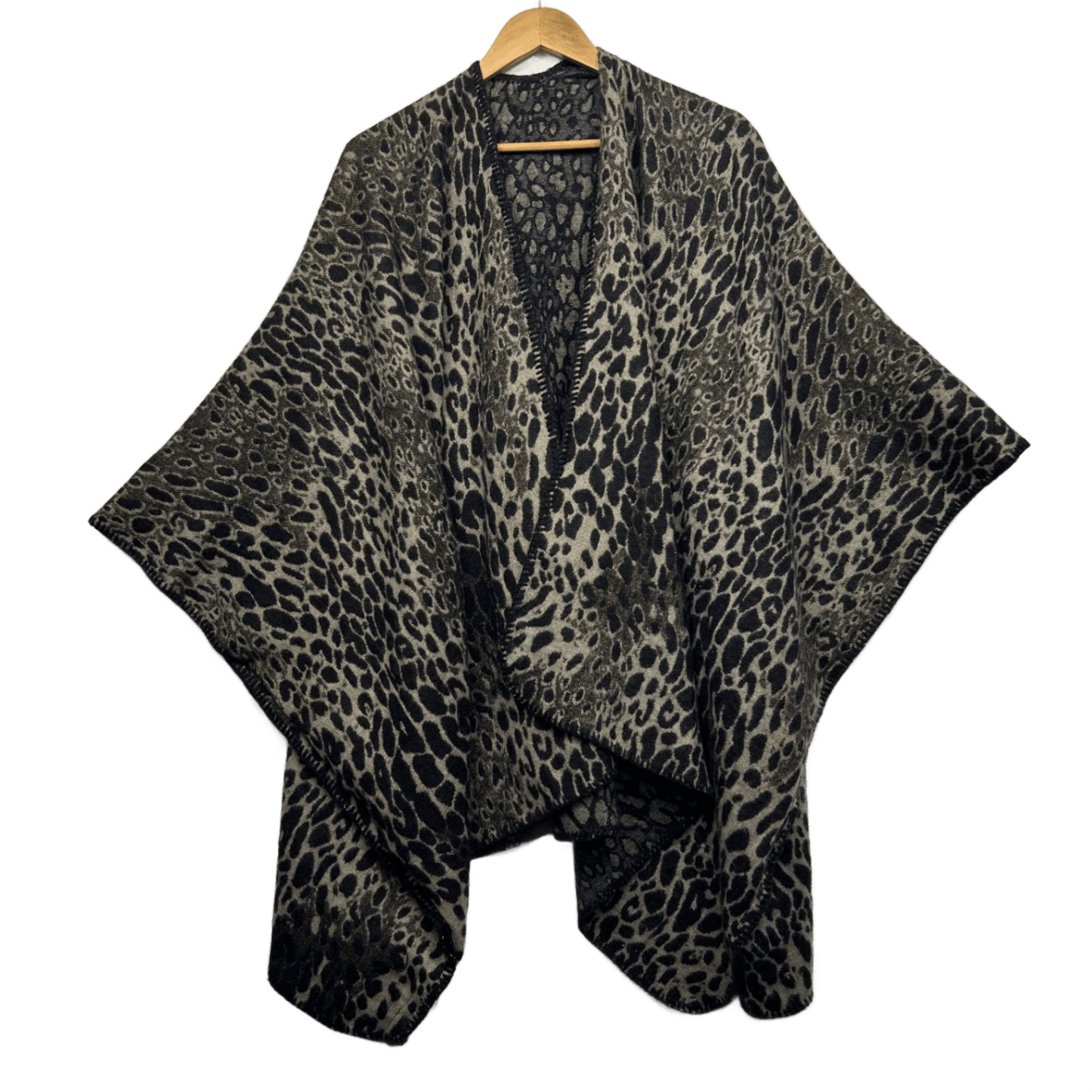 Boho Poncho Cape Oversized Open Front Longline Soft Knit One Size Plus 18 - 26