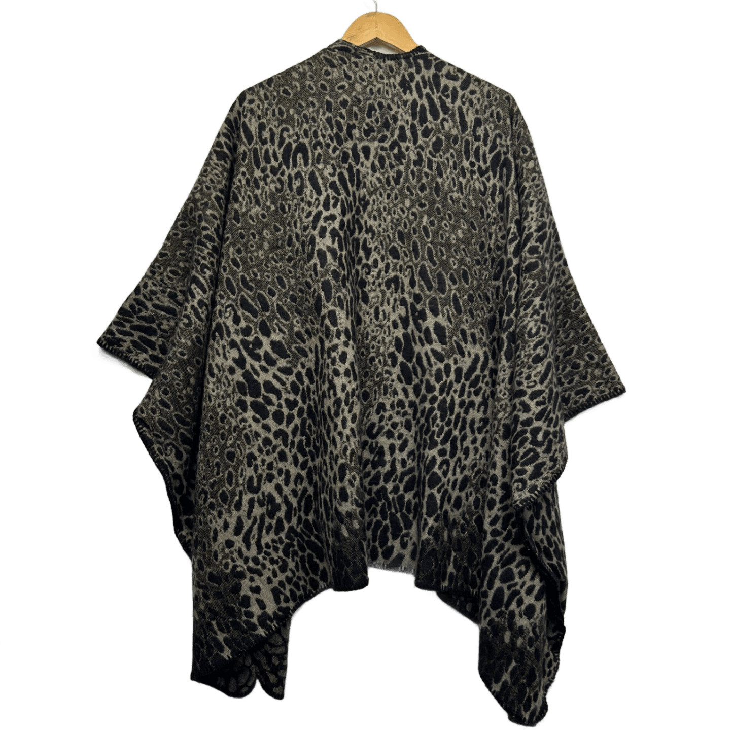 Boho Poncho Cape Oversized Open Front Longline Soft Knit One Size Plus 18 - 26