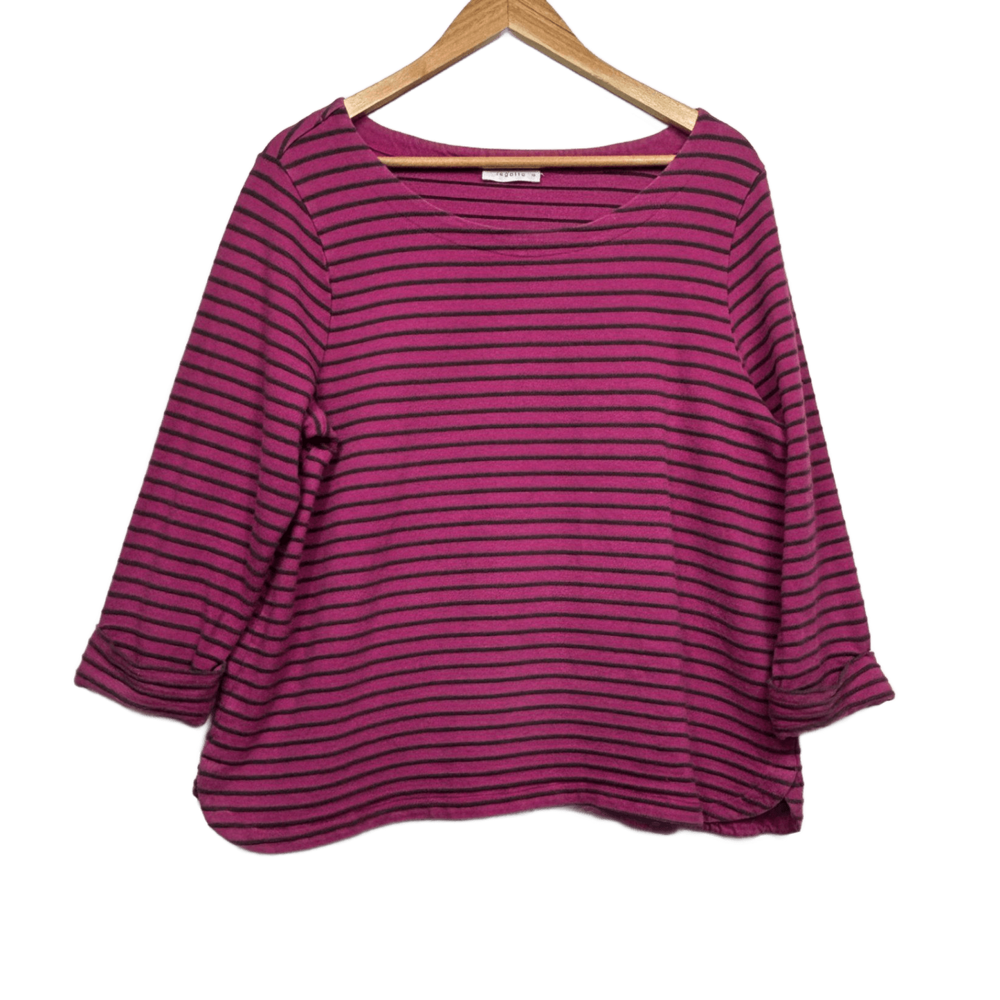 Regatta Top Size 16 Pink Striped Long Sleeve Organic Cotton