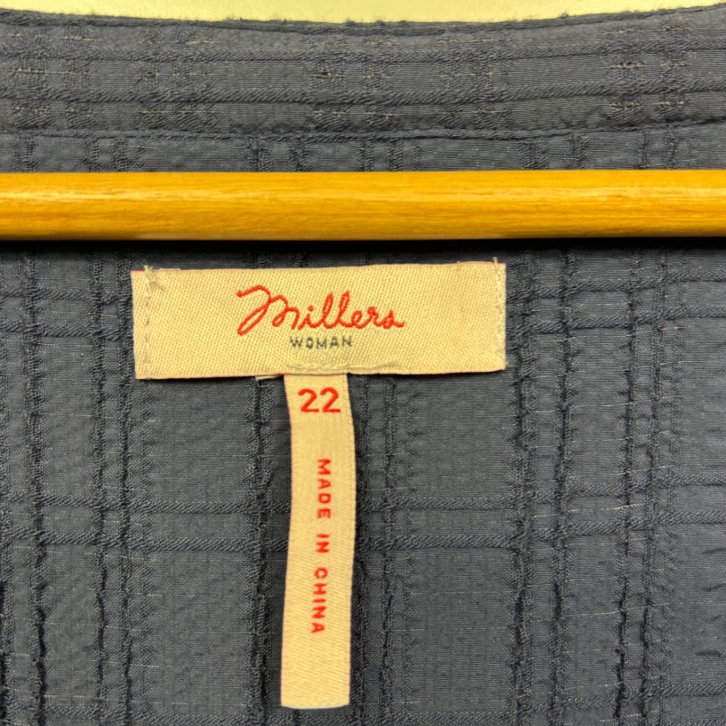 Millers Womens Blue Long Sleeve Check Blouse Top Size 22