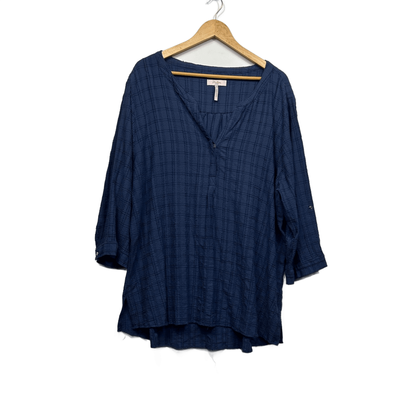 Millers Womens Blue Long Sleeve Check Blouse Top Size 22