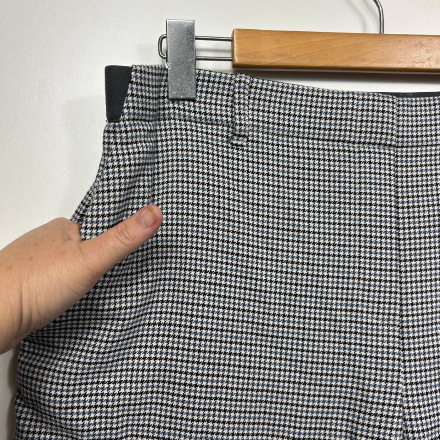 Suzanne Grae Black Blue White Houndstooth Pockets Pull On Pants Size 16