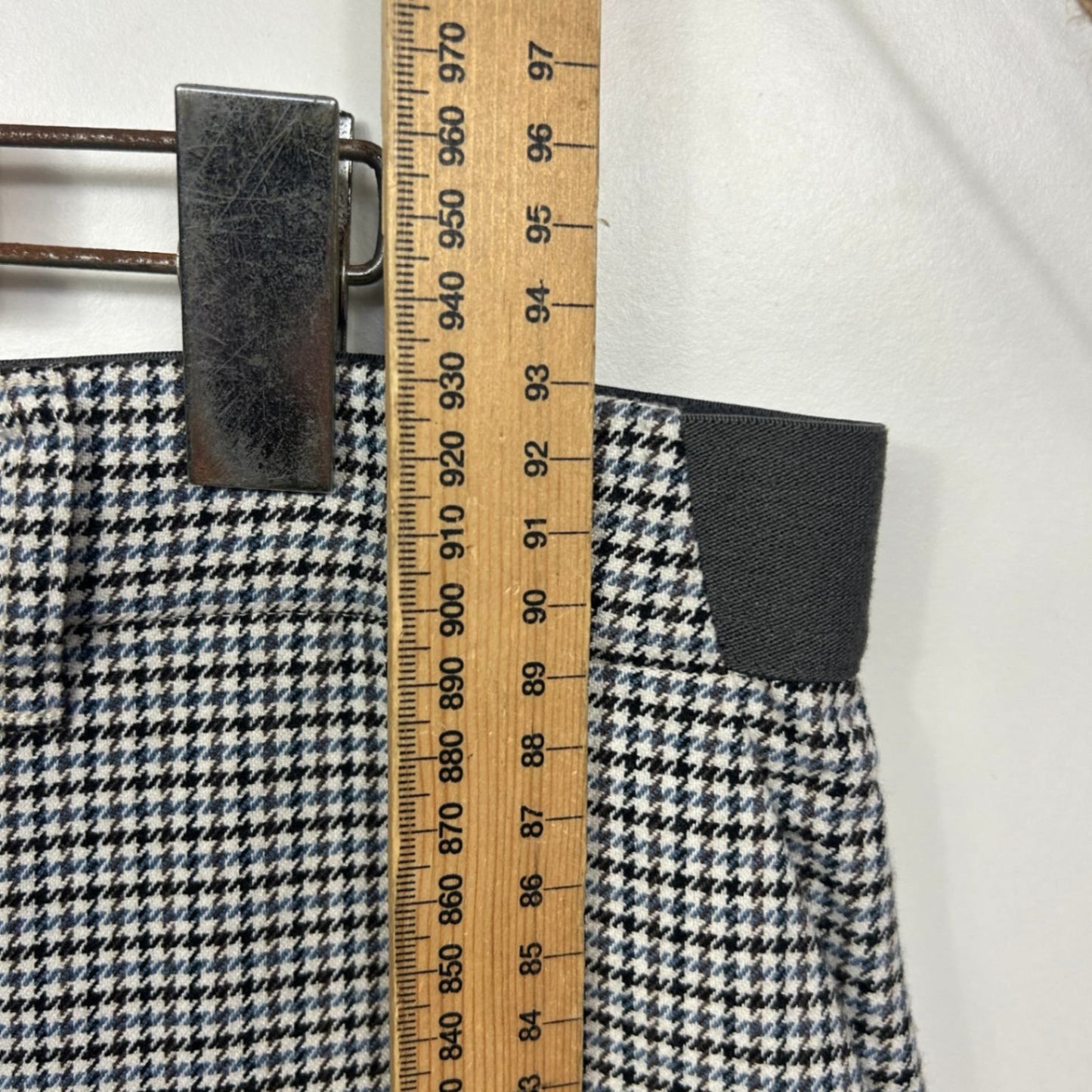 Suzanne Grae Black Blue White Houndstooth Pockets Pull On Pants Size 16