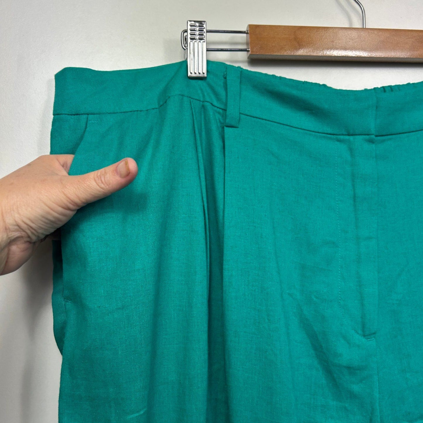 Suzanne Grae Linen Blend Pockets Zip Fly Cropped Pants Size 24