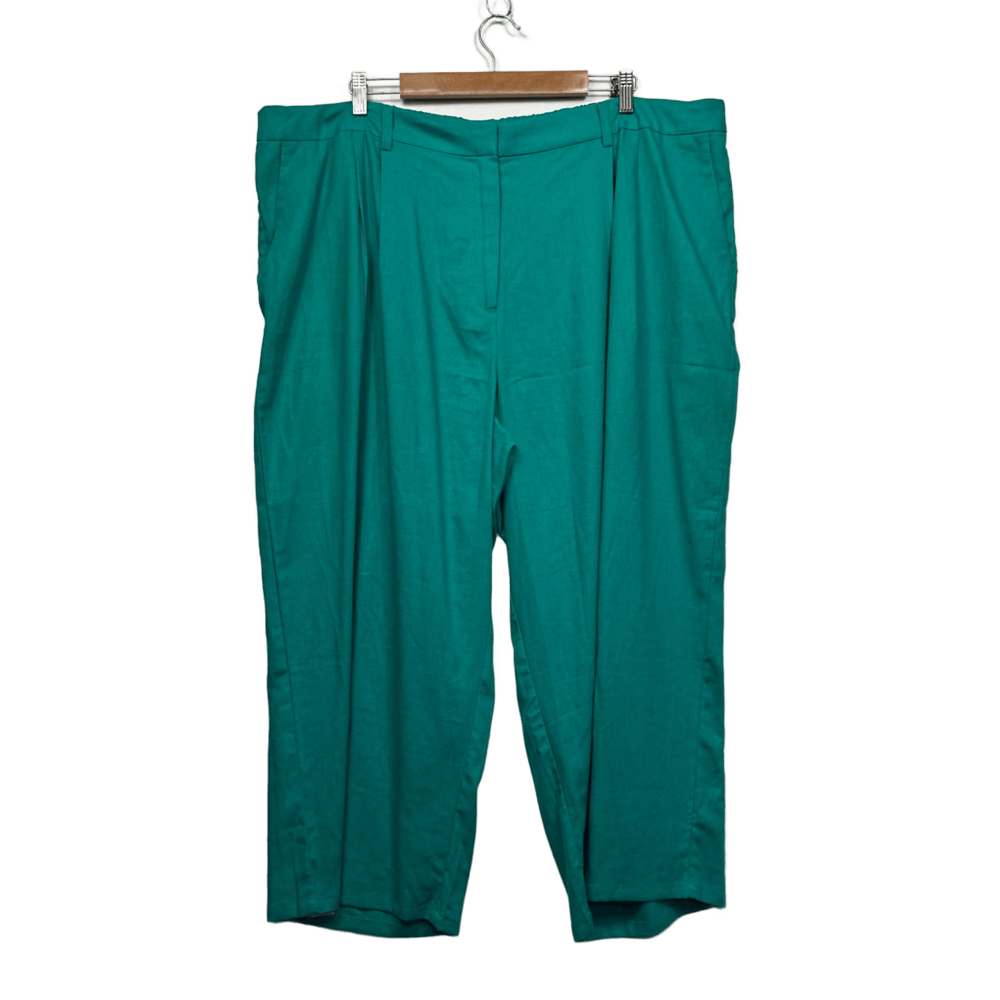 Suzanne Grae Linen Blend Pockets Zip Fly Cropped Pants Size 24