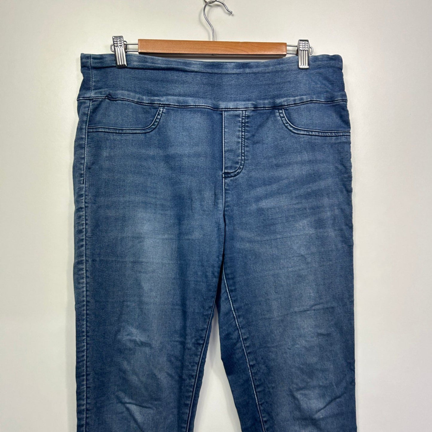 Decjuba Women's Blue Cotton Blend Pull On Jeans Jeggings Size 14