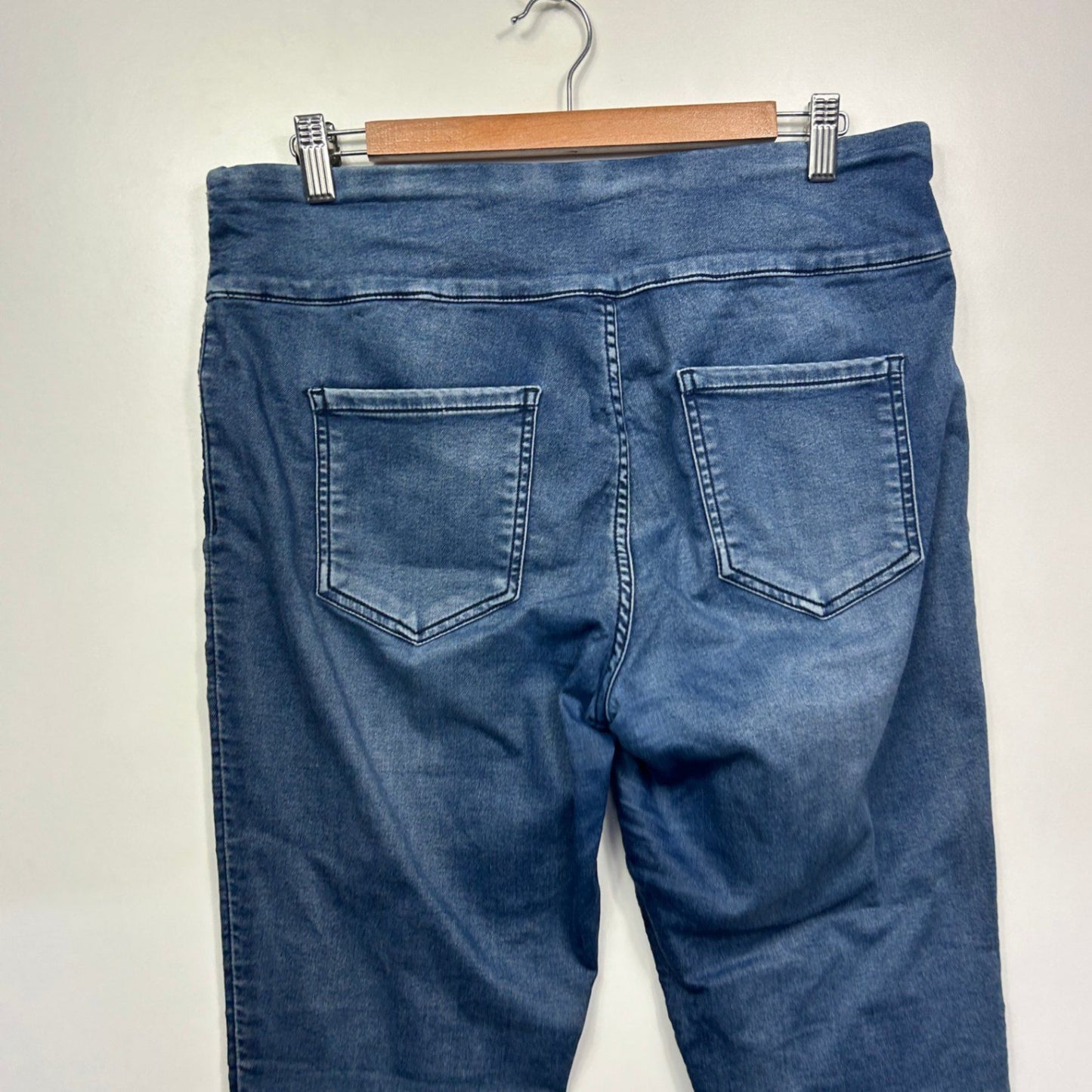 Decjuba Women's Blue Cotton Blend Pull On Jeans Jeggings Size 14