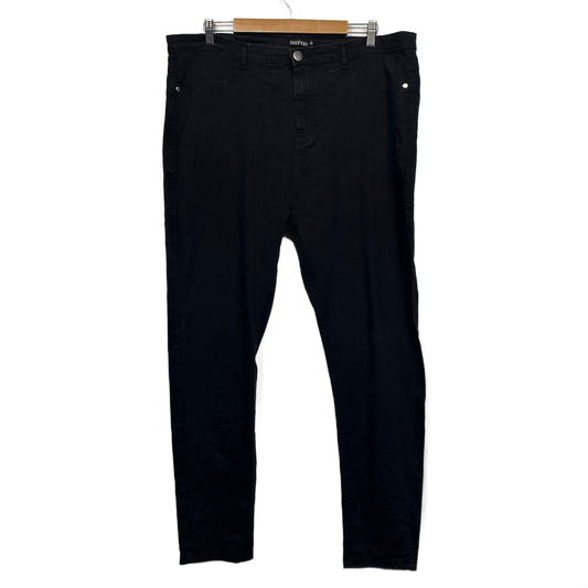 Boohoo Womens Black Skinny Jeans  22 Denim High Rise Zip Fly