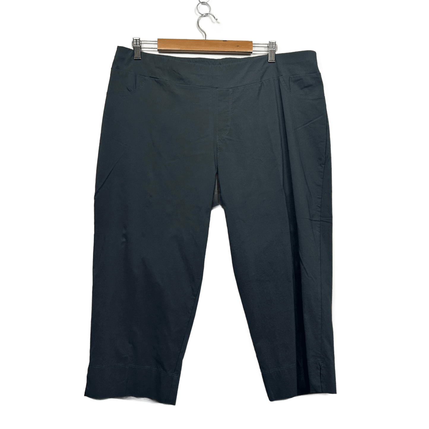 Taking Shape Cropped Pull On Pants Size 18 Black Stretch Elasticated Waist