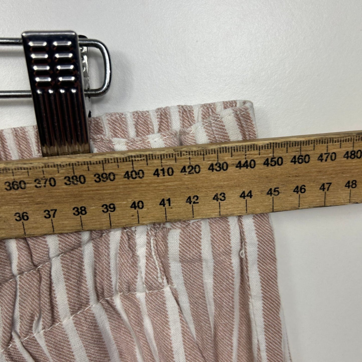 Rockmans Striped Linen Crop Pants Size 18 Pockets