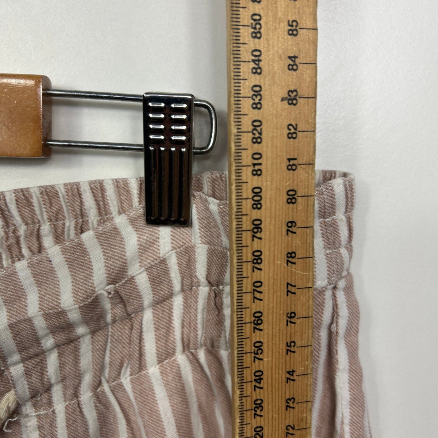 Rockmans Striped Linen Crop Pants Size 18 Pockets