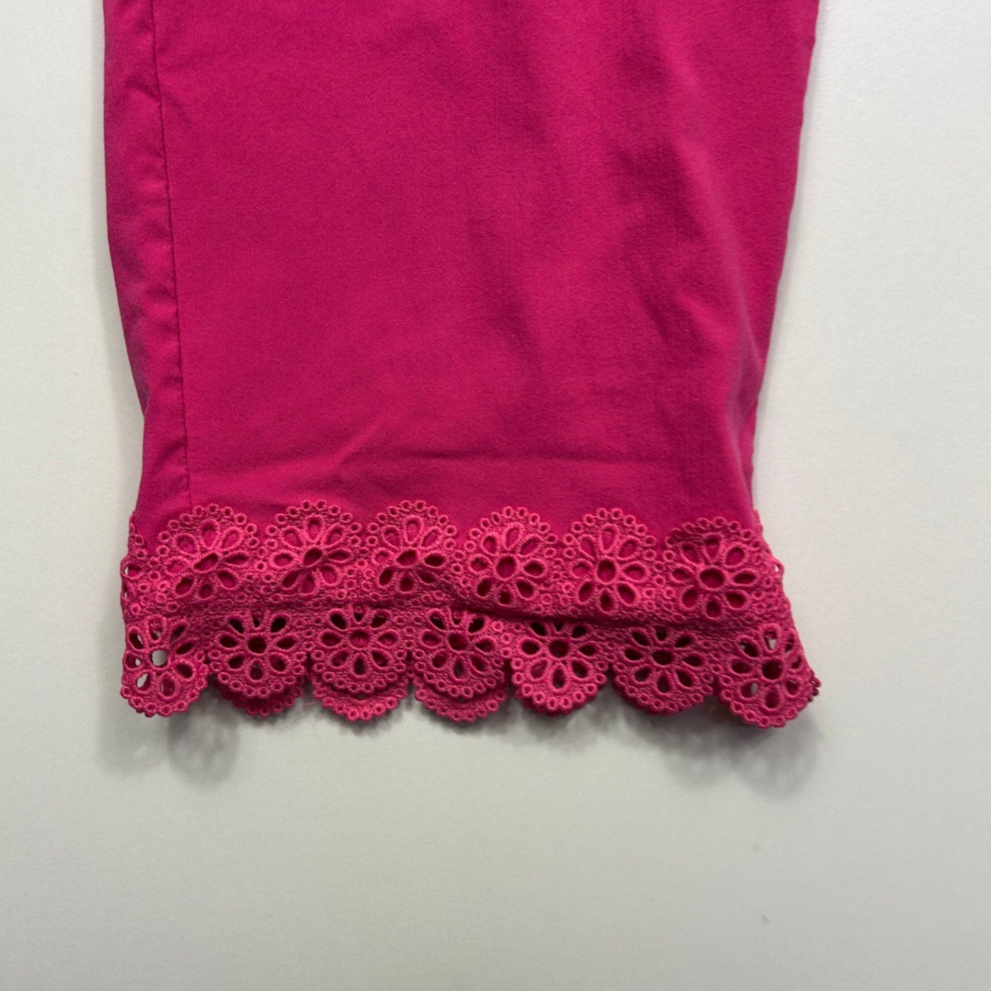 Millers Womens Pink Crochet Hem Capri Cropped Pants Size 16