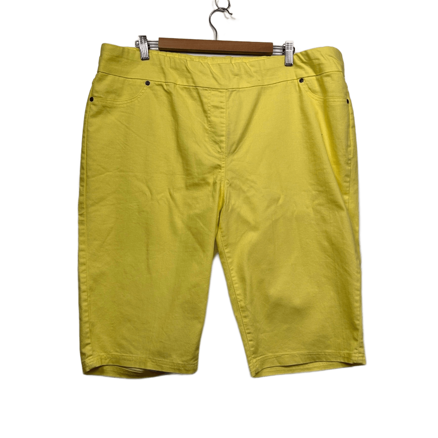 New Millers Lemon Yellow Cotton Blend Bermuda Shorts Size 20