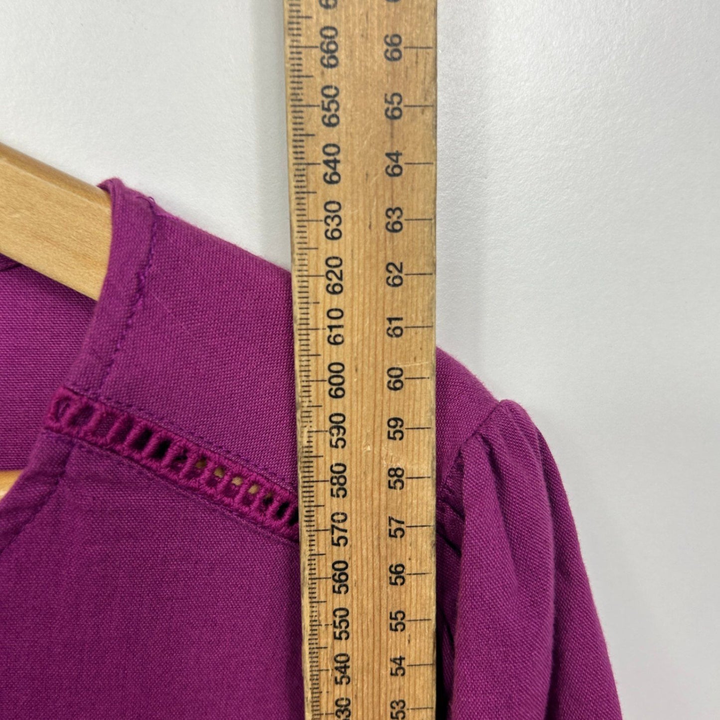 Katies Purple Linen Blend Short Sleeve Top Blouse Size 18