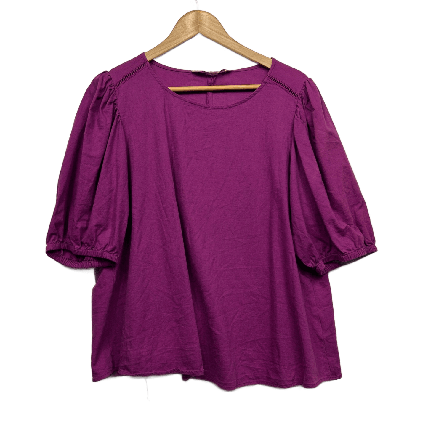 Katies Purple Linen Blend Short Sleeve Top Blouse Size 18