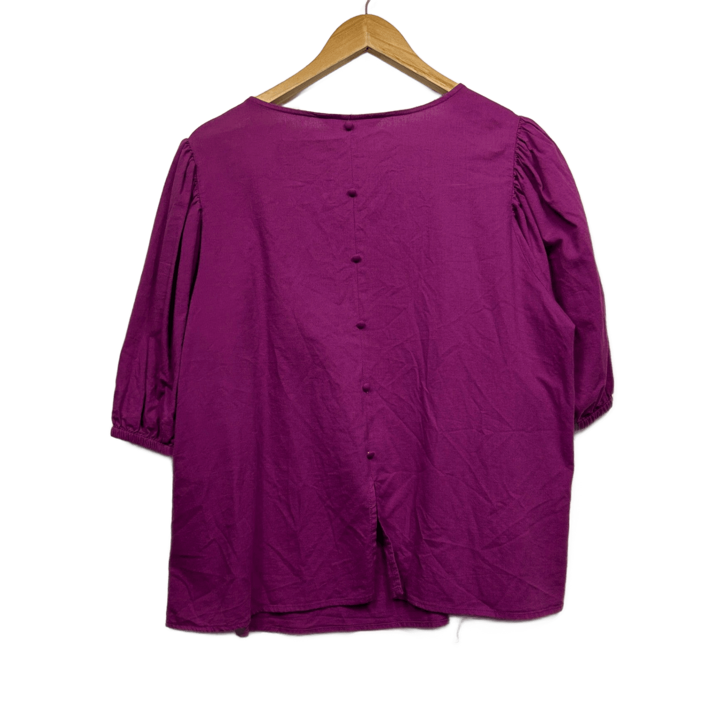 Katies Purple Linen Blend Short Sleeve Top Blouse Size 18