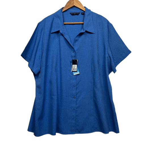 New City Collection Short Sleeve Blue Top Blouse Size 26